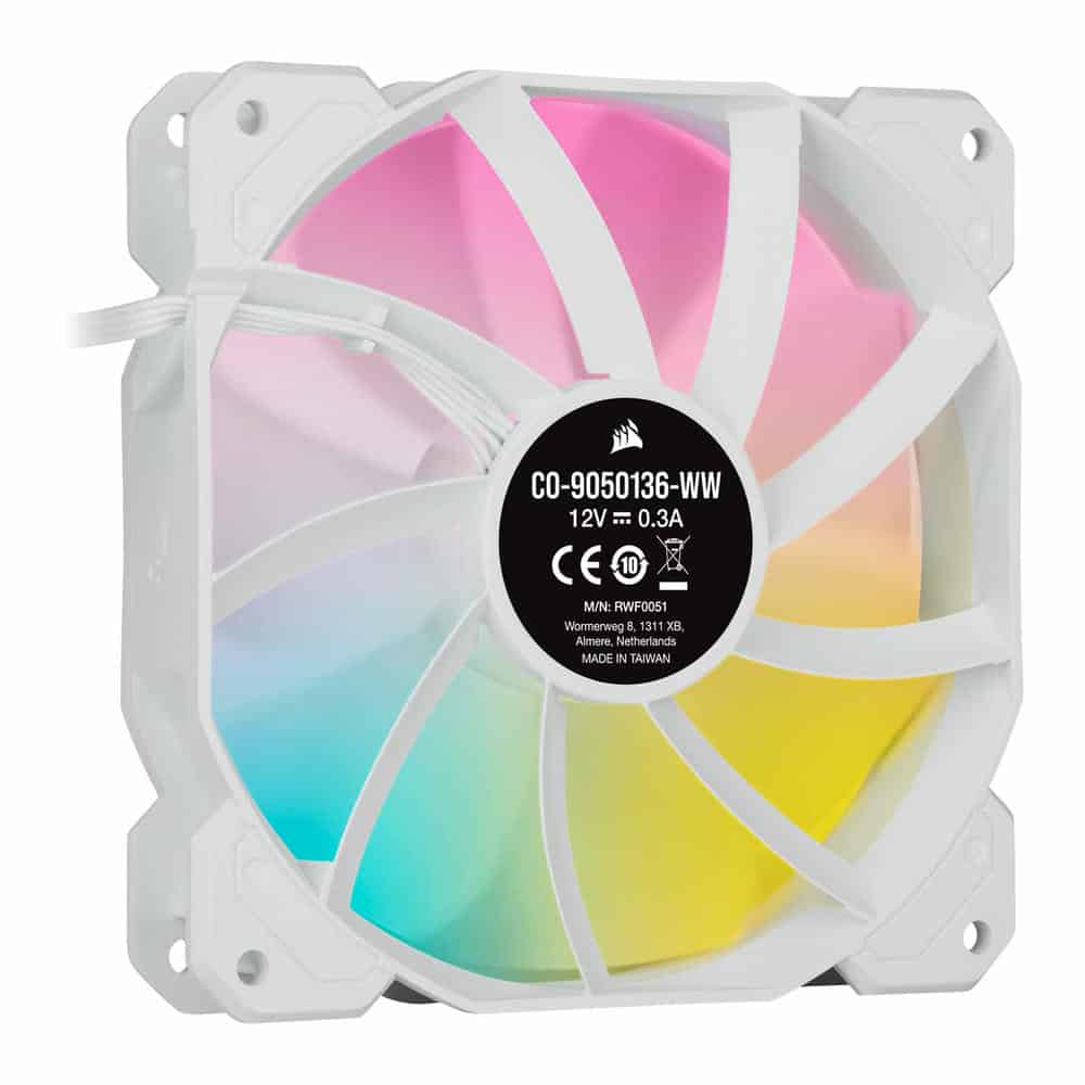 (image for) Corsair iCUE SP120 RGB ELITE Performance White Single 120mm PWM Fan Expansion Pack